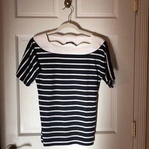 Paul & Shark Striped Boat Neck Top